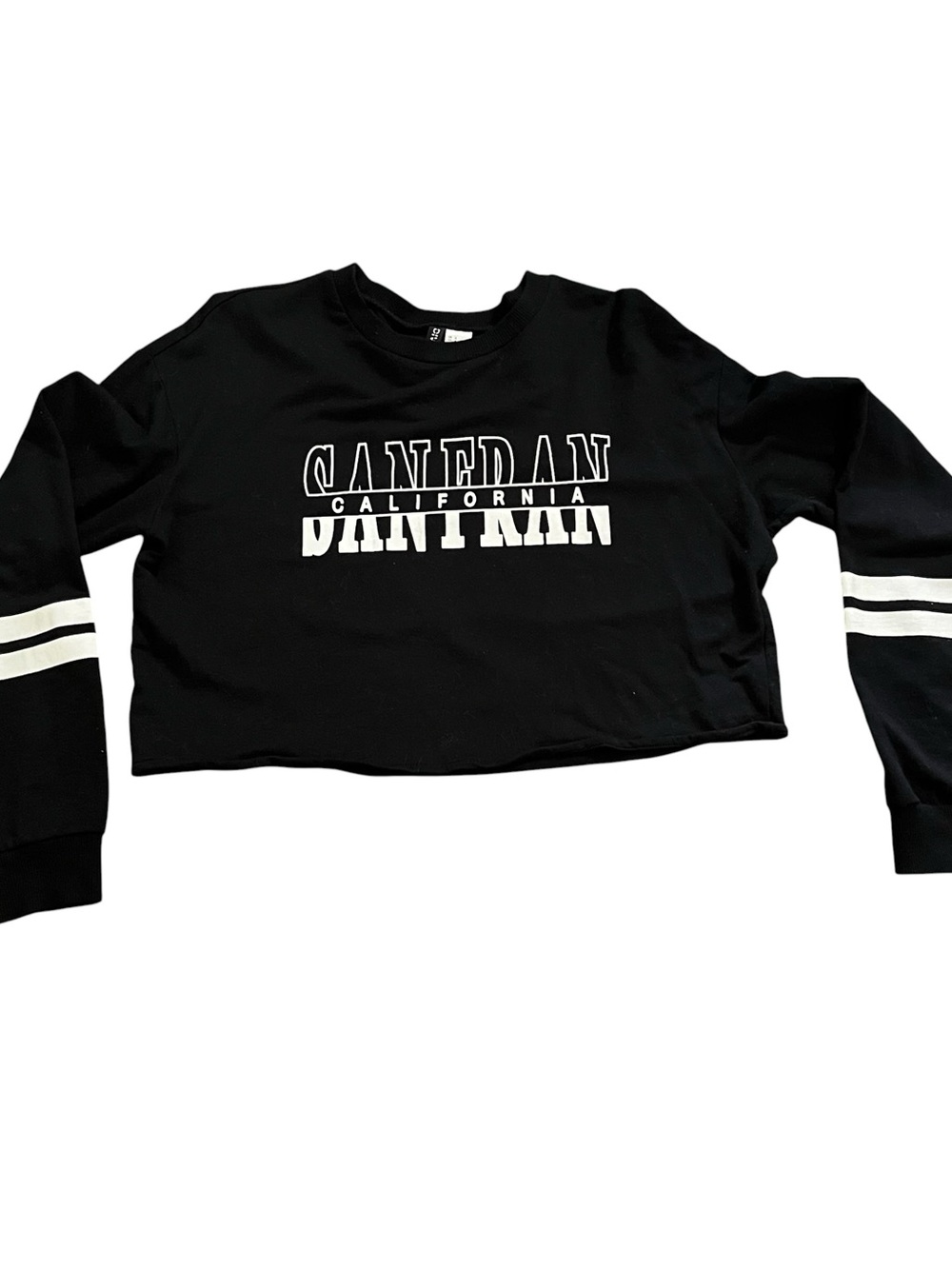 H&M - SAN FRAN California Black Cropped Graphic Sweatshirt Size Small